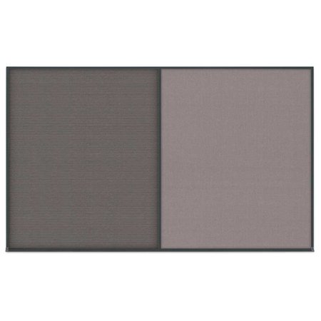 UNITED VISUAL PRODUCTS Double Door Radius Corkboard, 60"x36", Hea UV7014RC-BLACK-CINNABA